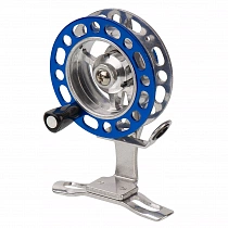 Катушка инерционная "CONDOR", BG-55 (35) mm, металл, с лескоукладывателем, цвет синий